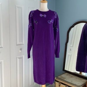 Vintage 1980’s purple sweater dress.